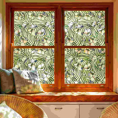 ADD.HERES Dancing Plant 3D Stained Glass Window Film Static Cling