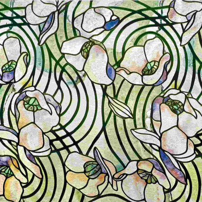 ADD.HERES Dancing Plant 3D Stained Glass Window Film Static Cling