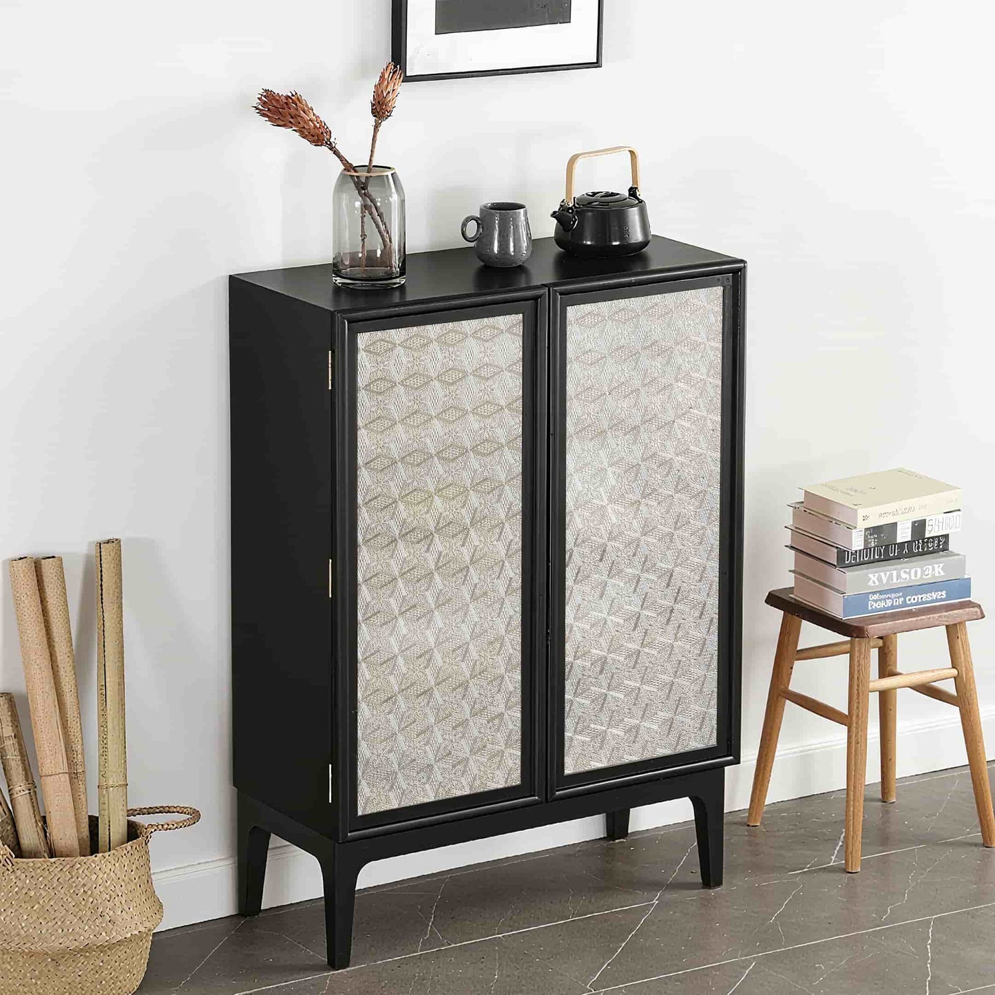 ADD.HERES Diamond-Shaped Flower 3D Stained Glass Window Film Static Cling