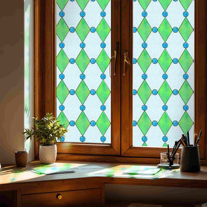 ADD.HERES Diamond Lattice 3D Stained Glass Window Film Static Cling