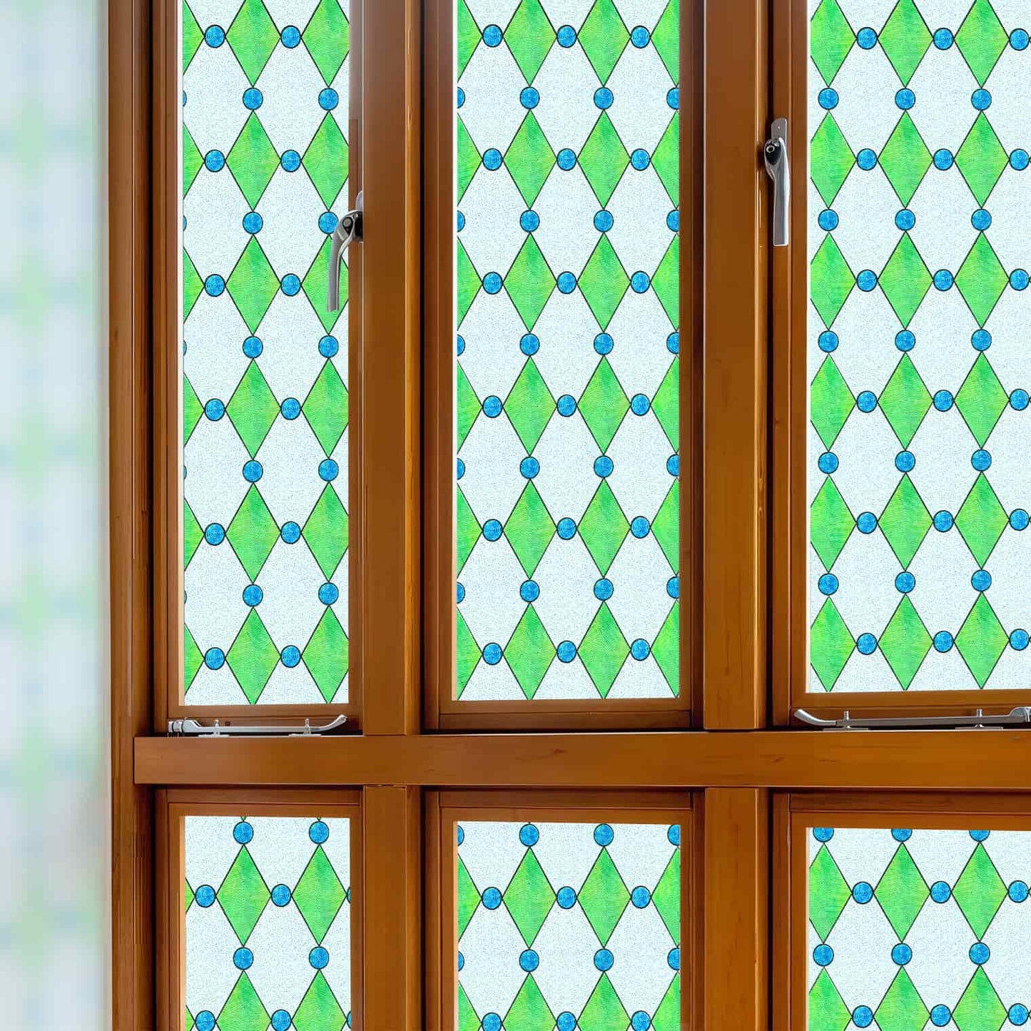 ADD.HERES Diamond Lattice 3D Stained Glass Window Film Static Cling