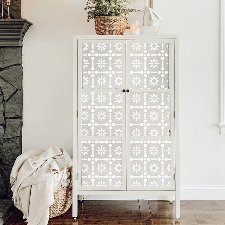 ADD.HERES Floral Grid‌ 3D Stained Glass Window Film Static Cling