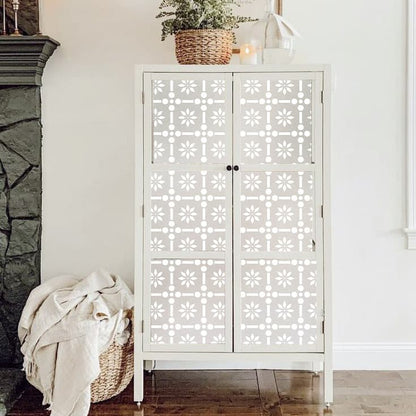 ADD.HERES Floral Grid‌ 3D Stained Glass Window Film Static Cling