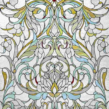 ADD.HERES Floral Path 3D Stained Glass Window Film Static Cling