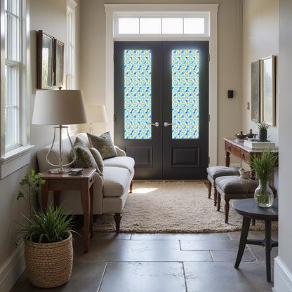 ADD.HERES Geometric Rings 3D Stained Glass Window Film Static Cling