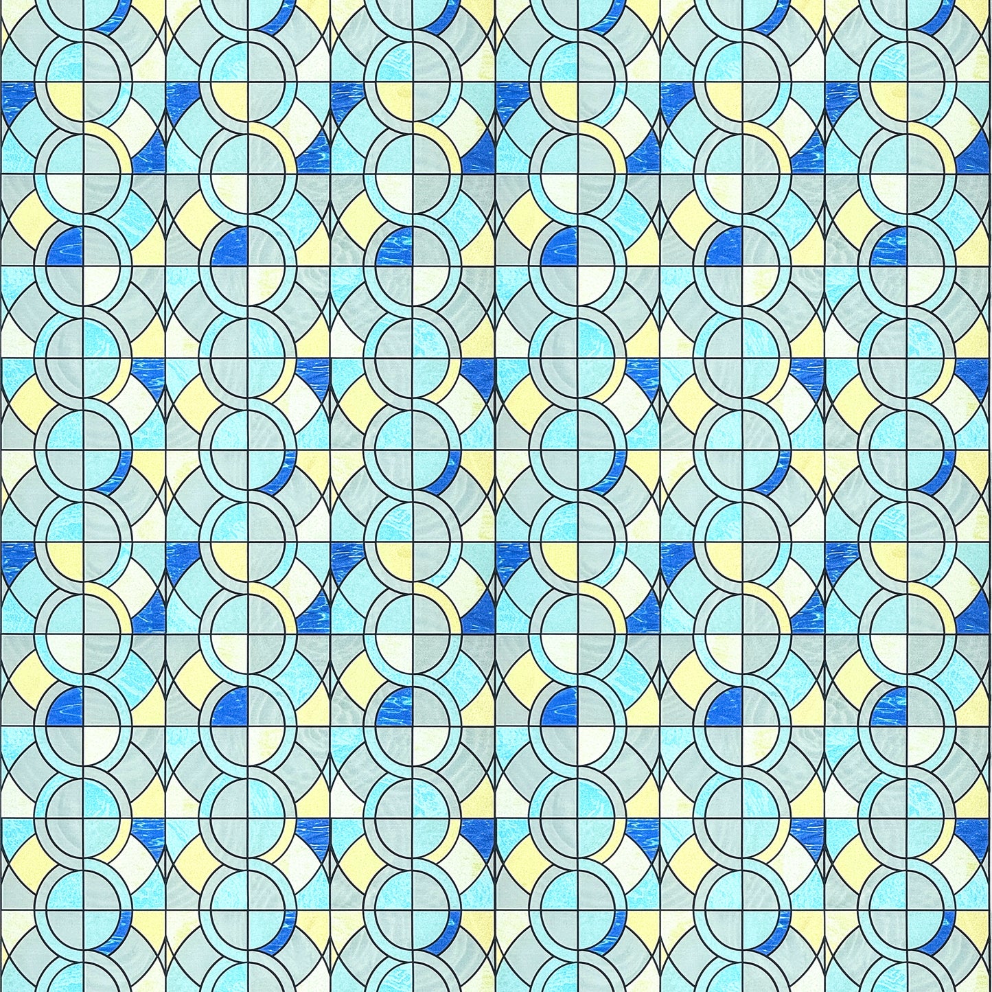 ADD.HERES Geometric Rings 3D Stained Glass Window Film Static Cling