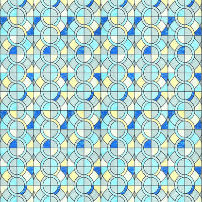 ADD.HERES Geometric Rings 3D Stained Glass Window Film Static Cling