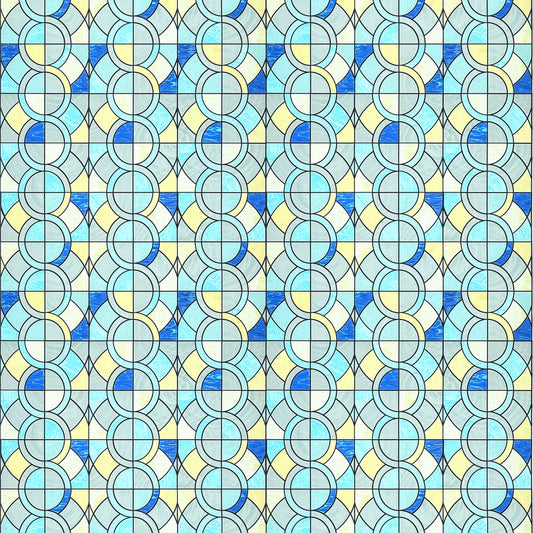 ADD.HERES Geometric Rings 3D Stained Glass Window Film Static Cling