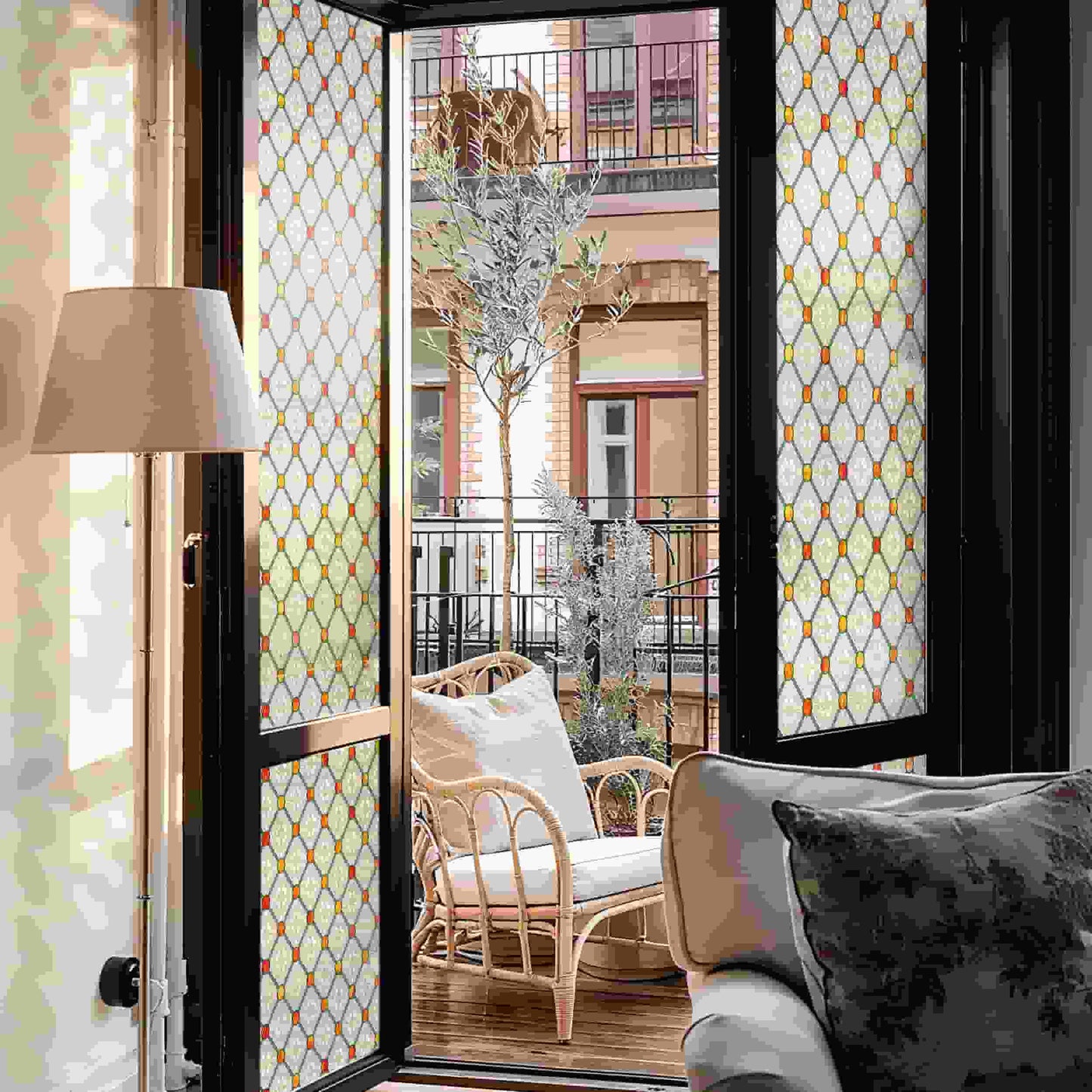 ADD.HERES Gothic Diamond 3D Stained Glass Window Film Static Cling