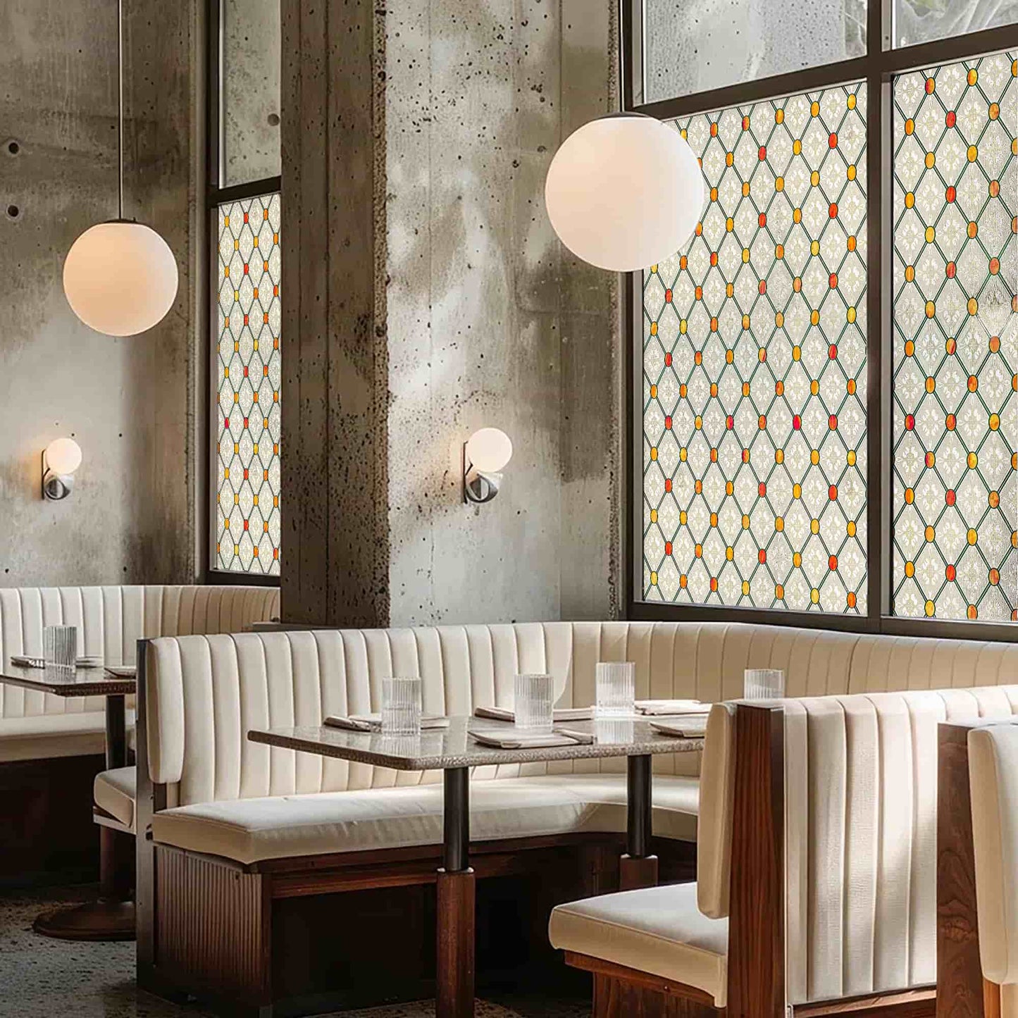 ADD.HERES Gothic Diamond 3D Stained Glass Window Film Static Cling