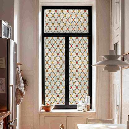 ADD.HERES Gothic Diamond 3D Stained Glass Window Film Static Cling