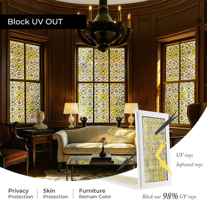 ADD.HERES Grid Order 3D Stained Glass Window Film