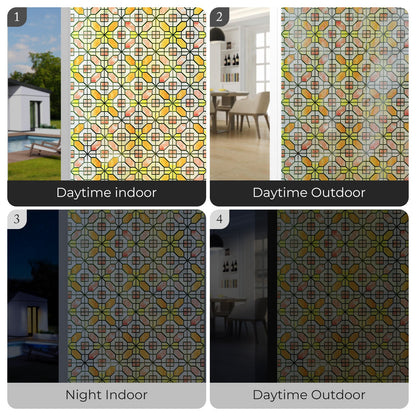 ADD.HERES Grid Order 3D Stained Glass Window Film