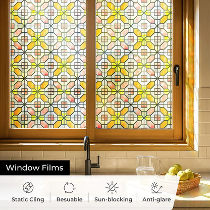 ADD.HERES Grid Order 3D Stained Glass Window Film