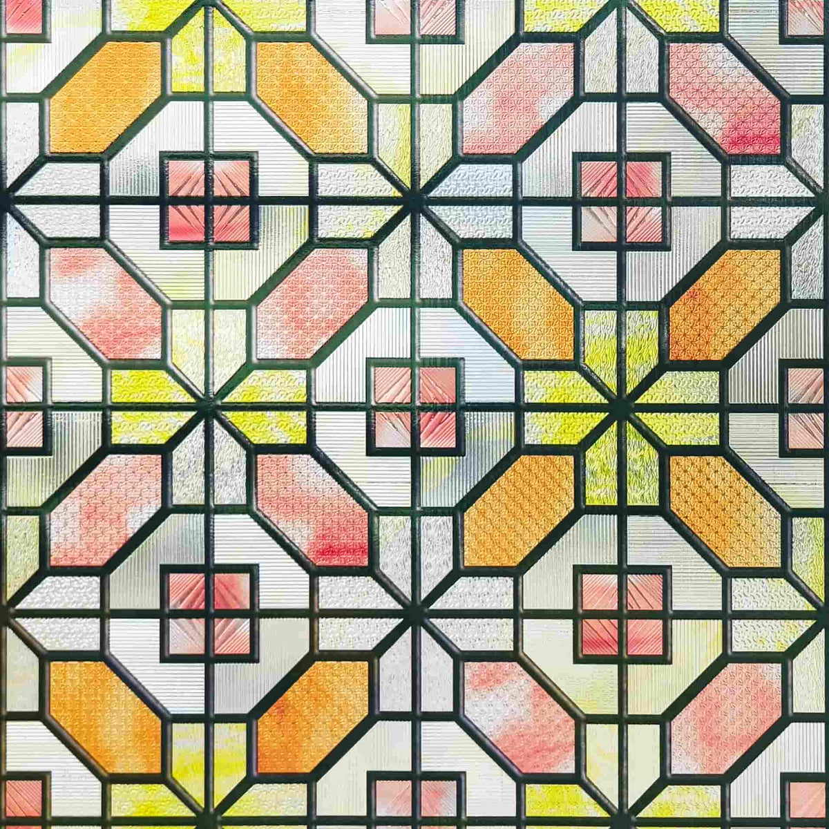 ADD.HERES Grid Order 3D Stained Glass Window Film