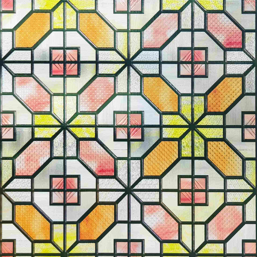 ADD.HERES Grid Order 3D Stained Glass Window Film