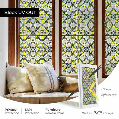 ADD.HERES Holy Lattice 3D Stained Glass Window Film Static Cling