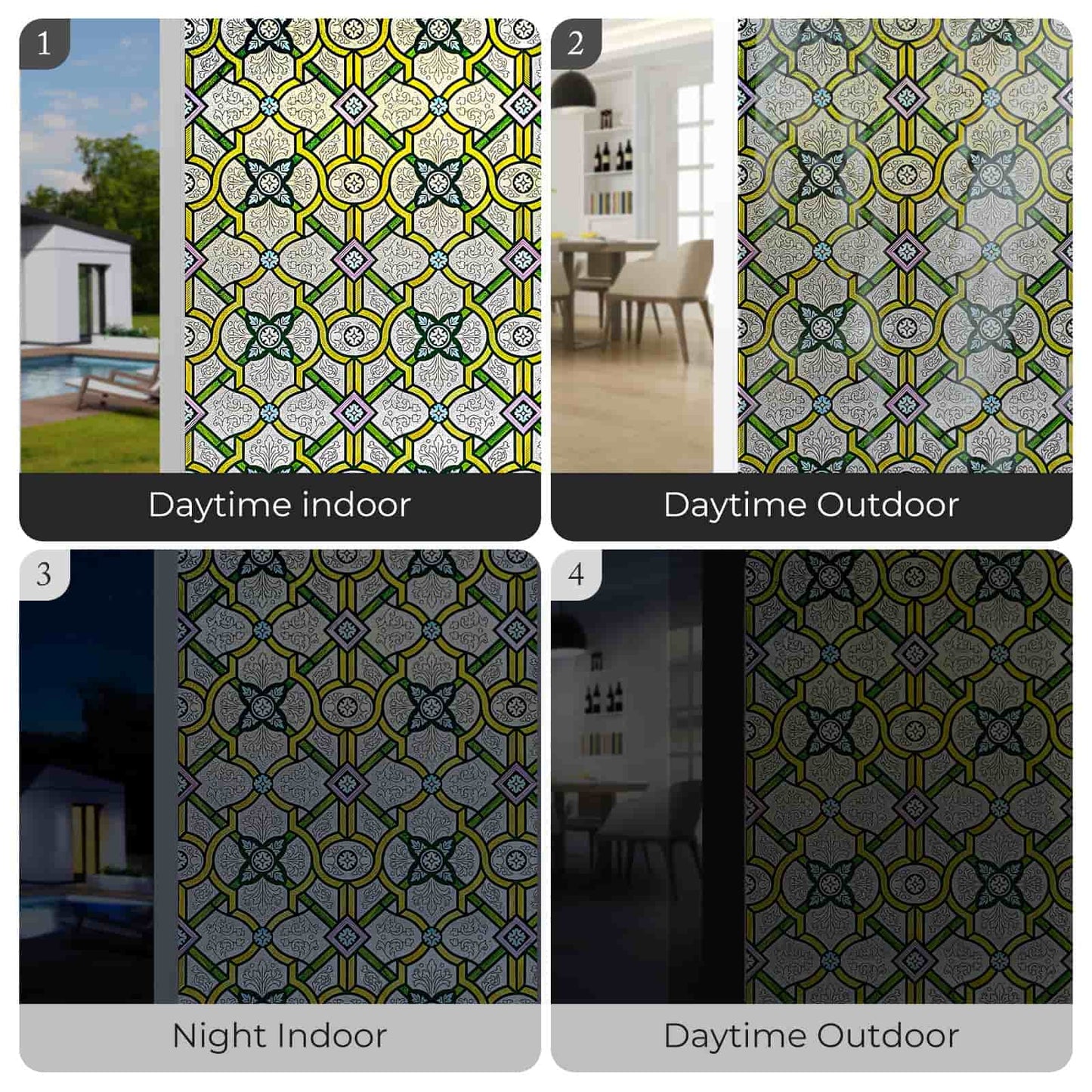 ADD.HERES Holy Lattice 3D Stained Glass Window Film Static Cling