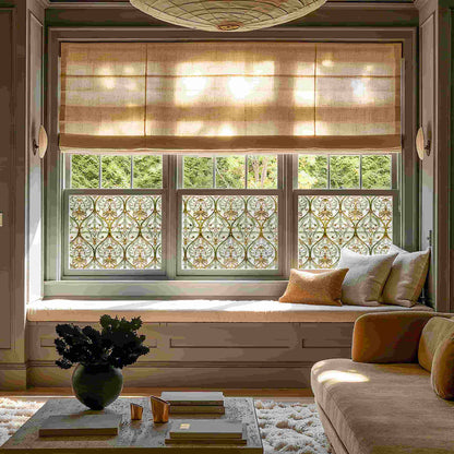 ADD.HERES Honeysuckle Ogee 3D Stained Glass Window Film Static Cling