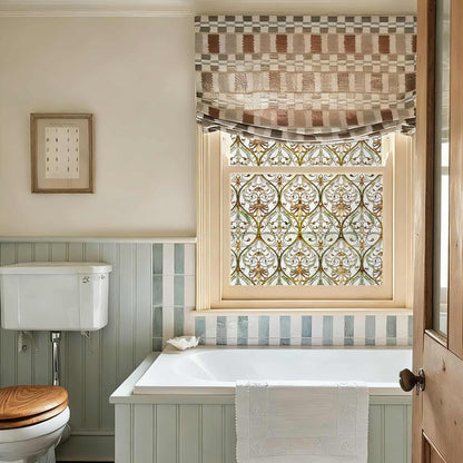 ADD.HERES Honeysuckle Ogee 3D Stained Glass Window Film Static Cling