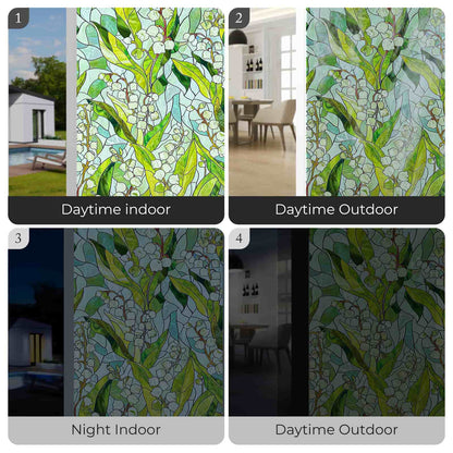 ADD.HERES Linglan 3D Stained Glass Window Film Static Cling