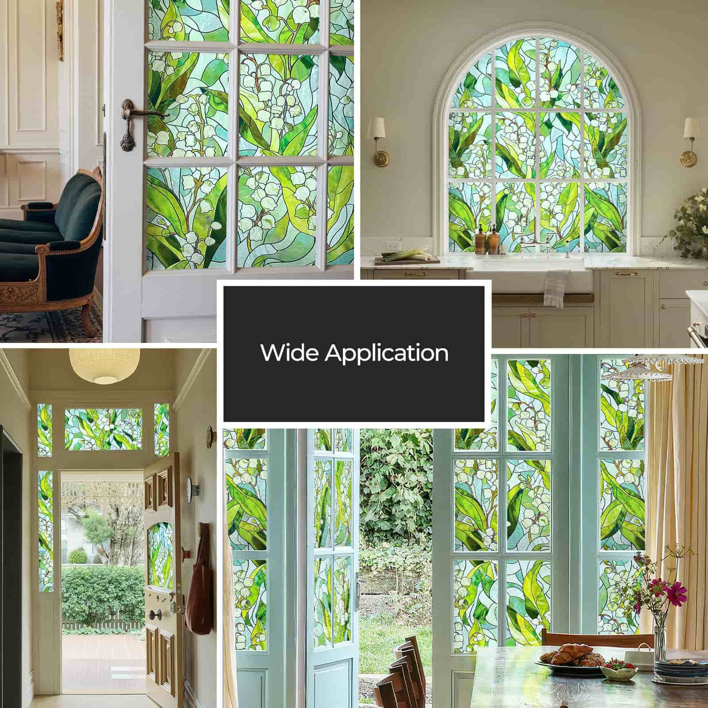 ADD.HERES Linglan 3D Stained Glass Window Film Static Cling