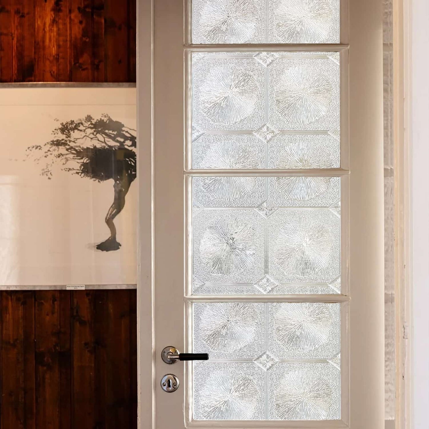 ADD.HERES Lotus Leaf 3D Stained Glass Window Film Static Cling