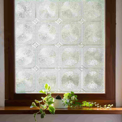 ADD.HERES Lotus Leaf 3D Stained Glass Window Film Static Cling