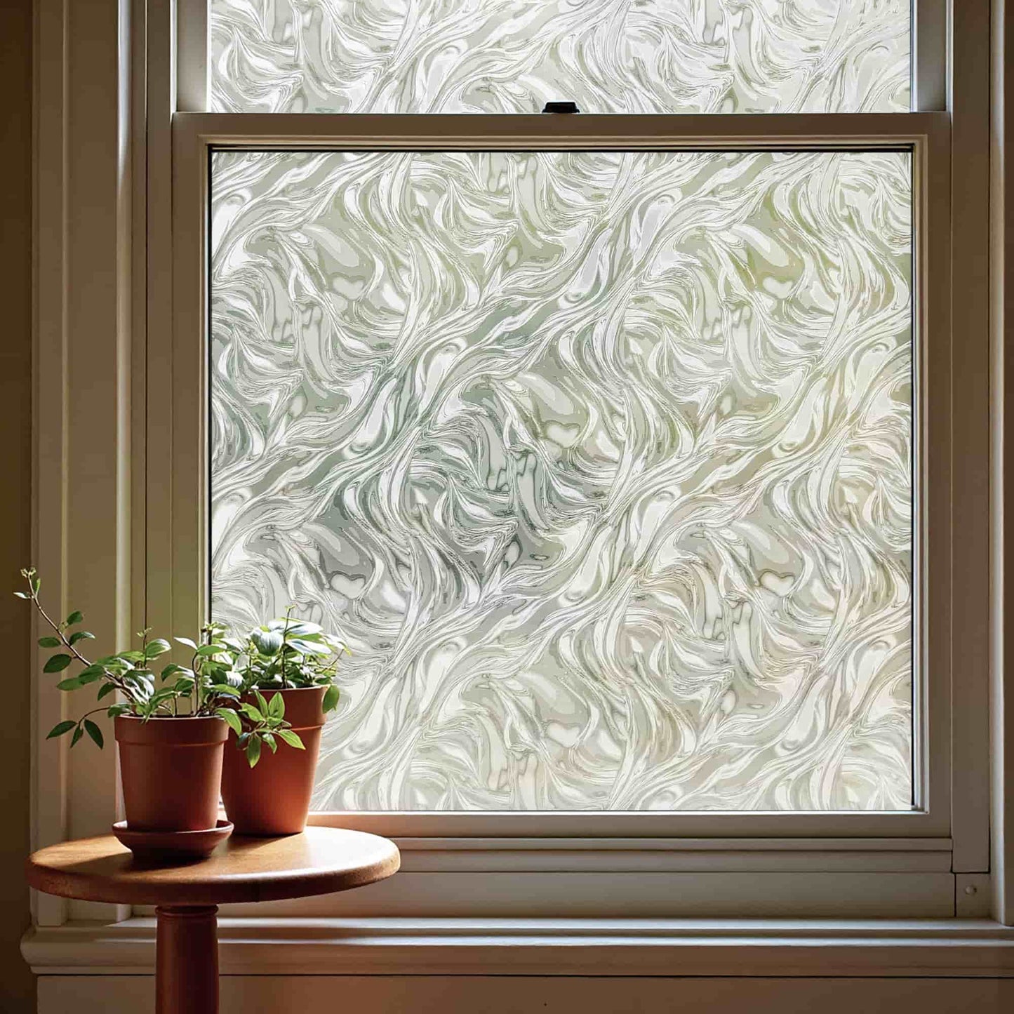 ADD.HERES Ocean Current 3D Stained Glass Window Film Static Cling