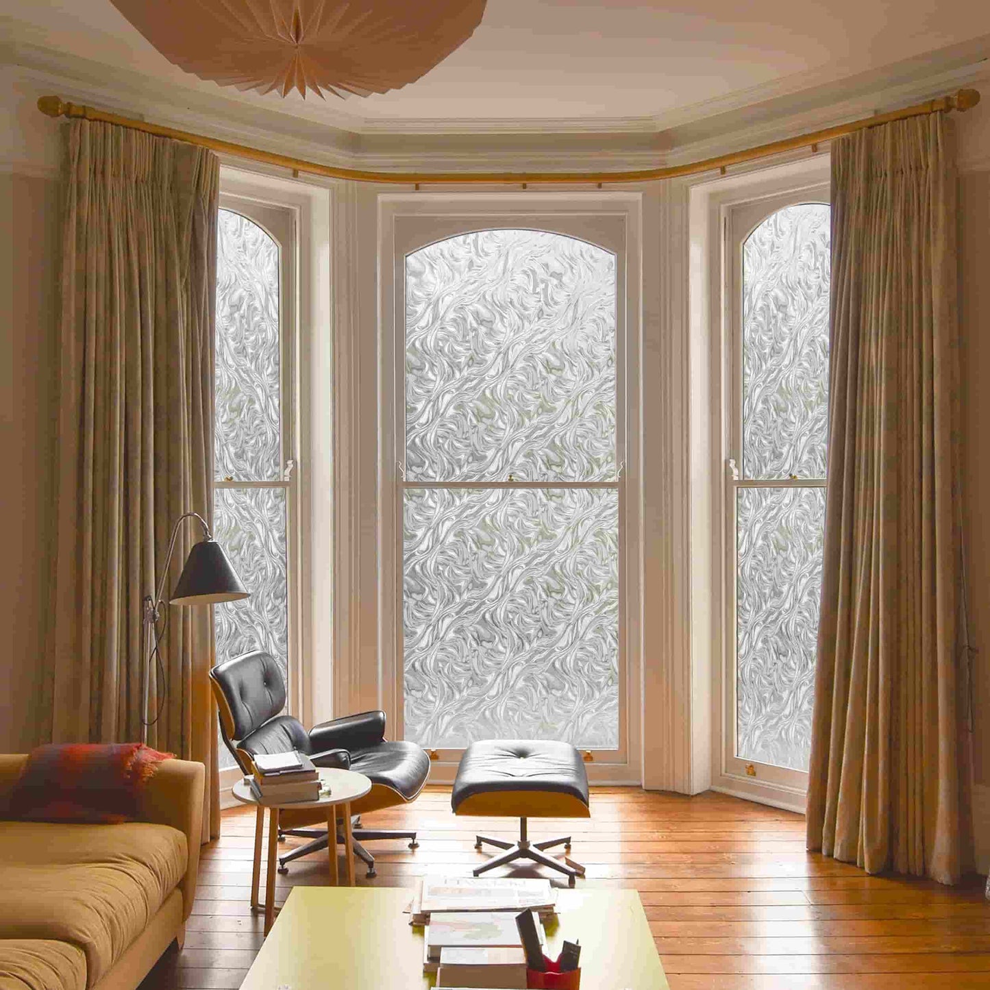 ADD.HERES Ocean Current 3D Stained Glass Window Film Static Cling