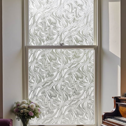 ADD.HERES Ocean Current 3D Stained Glass Window Film Static Cling