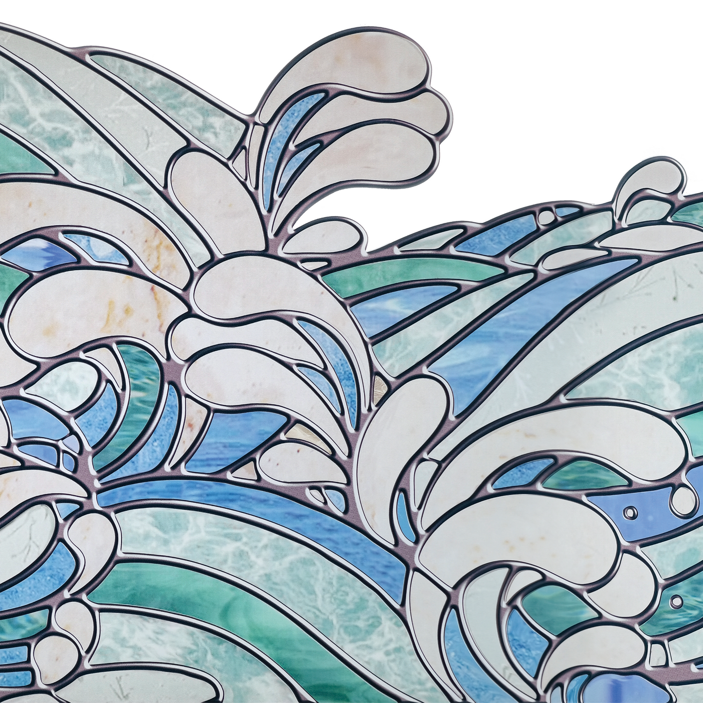 ADD.HERES Ocean Serenade 3D Stained Glass Window Film Static Cling
