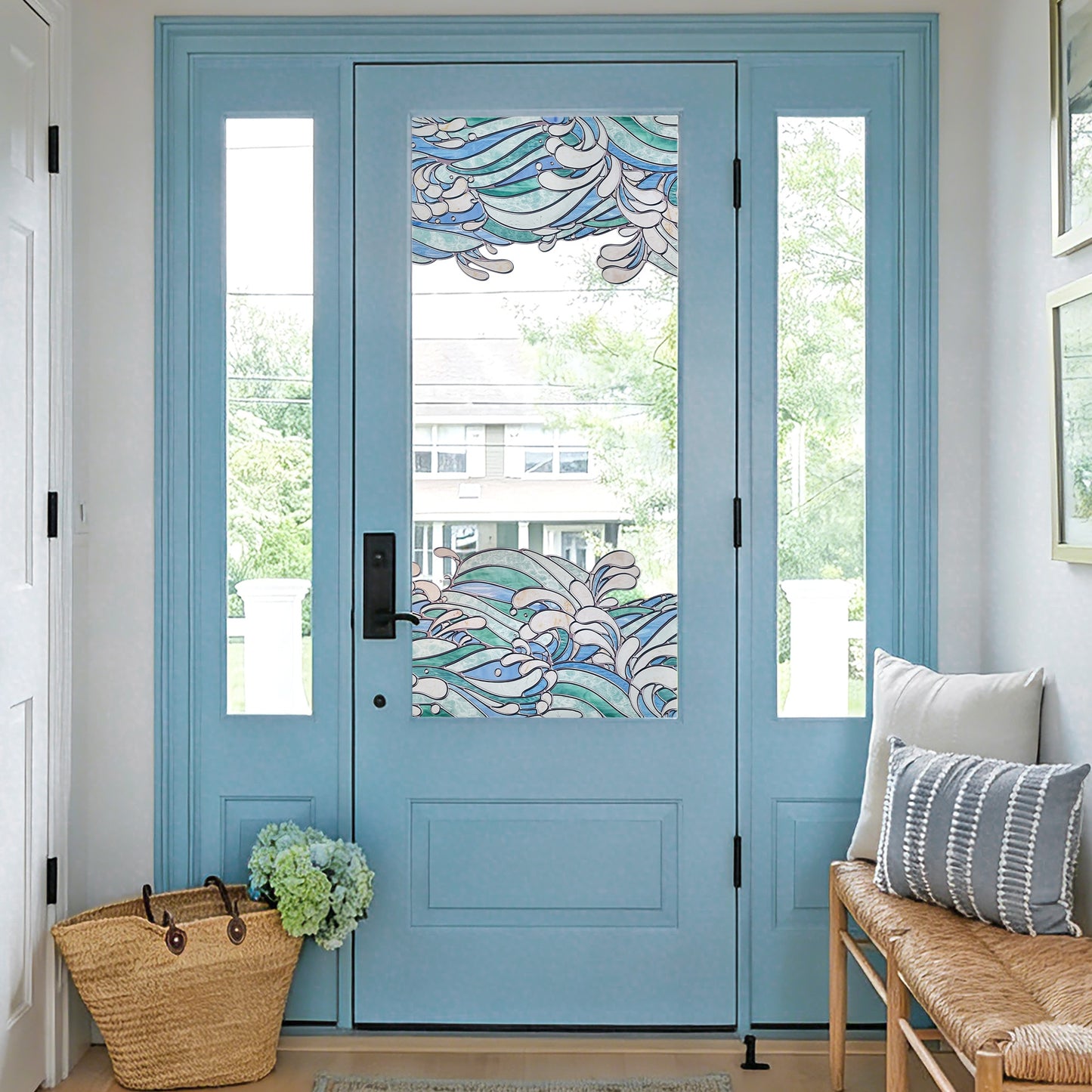 ADD.HERES Ocean Serenade 3D Stained Glass Window Film Static Cling
