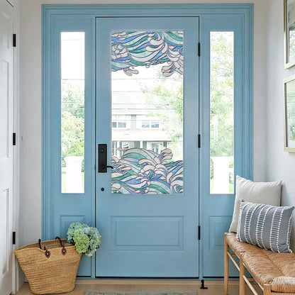ADD.HERES Ocean Serenade 3D Stained Glass Window Film Static Cling