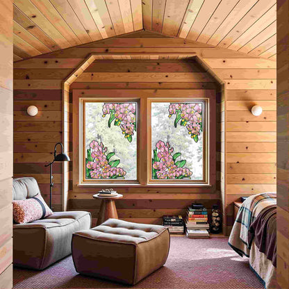 ADD.HERES Phalaenopsis 3D Stained Glass Window Film Static Cling