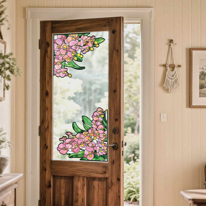 ADD.HERES Phalaenopsis 3D Stained Glass Window Film Static Cling