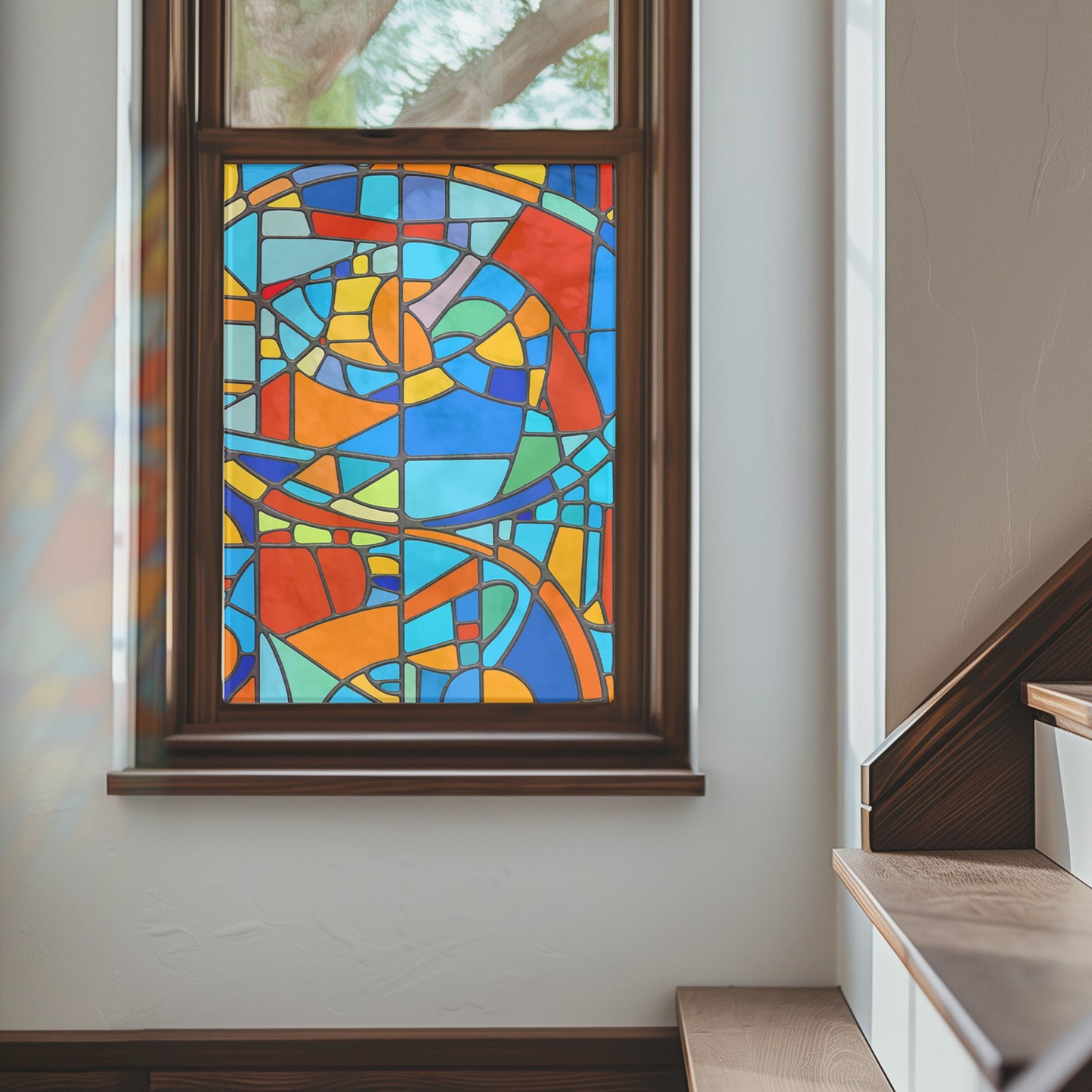 ADD.HERES Picasso 3D Stained Glass Window Film Static Cling