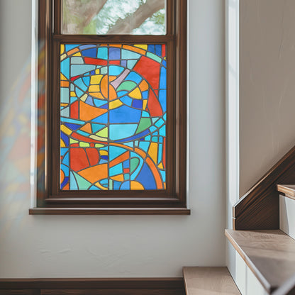 ADD.HERES Picasso 3D Stained Glass Window Film Static Cling
