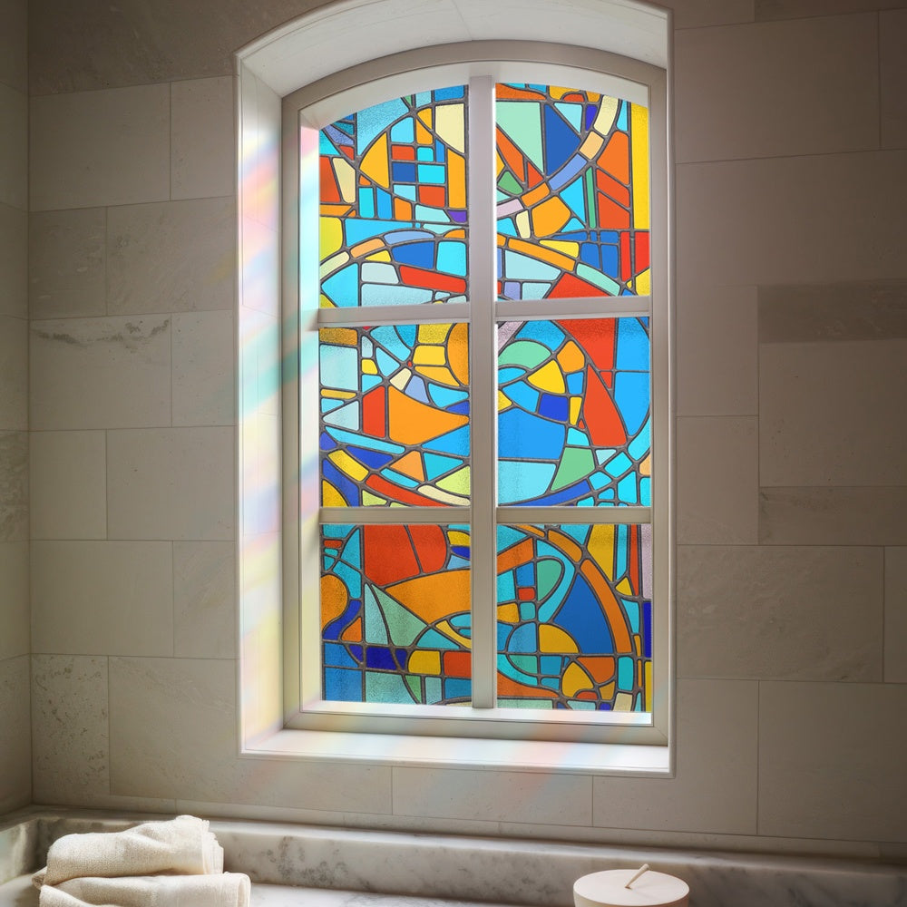 ADD.HERES Picasso 3D Stained Glass Window Film Static Cling