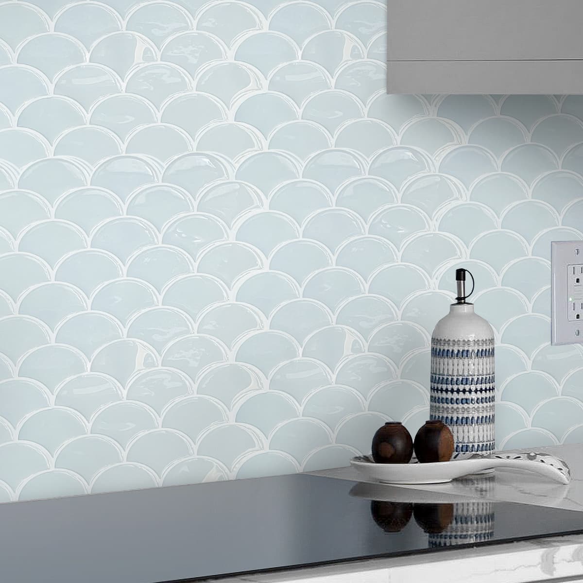 ADD.HERES Scallop Peel and Stick Backsplash Self-Adhesive 5 Sheets