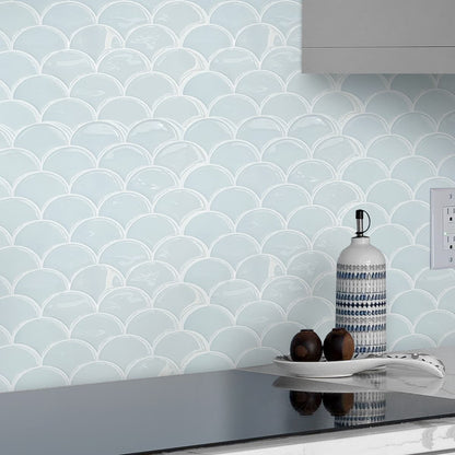ADD.HERES Scallop Peel and Stick Backsplash Self-Adhesive 5 Sheets