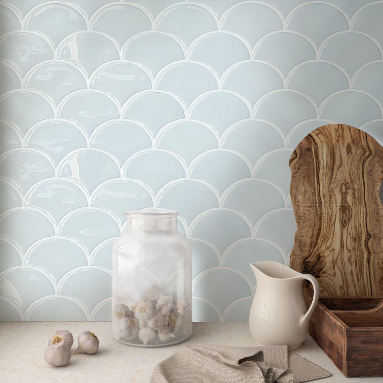 ADD.HERES Scallop Peel and Stick Backsplash Self-Adhesive 5 Sheets