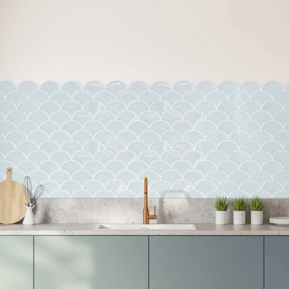 ADD.HERES Scallop Peel and Stick Backsplash Self-Adhesive 5 Sheets