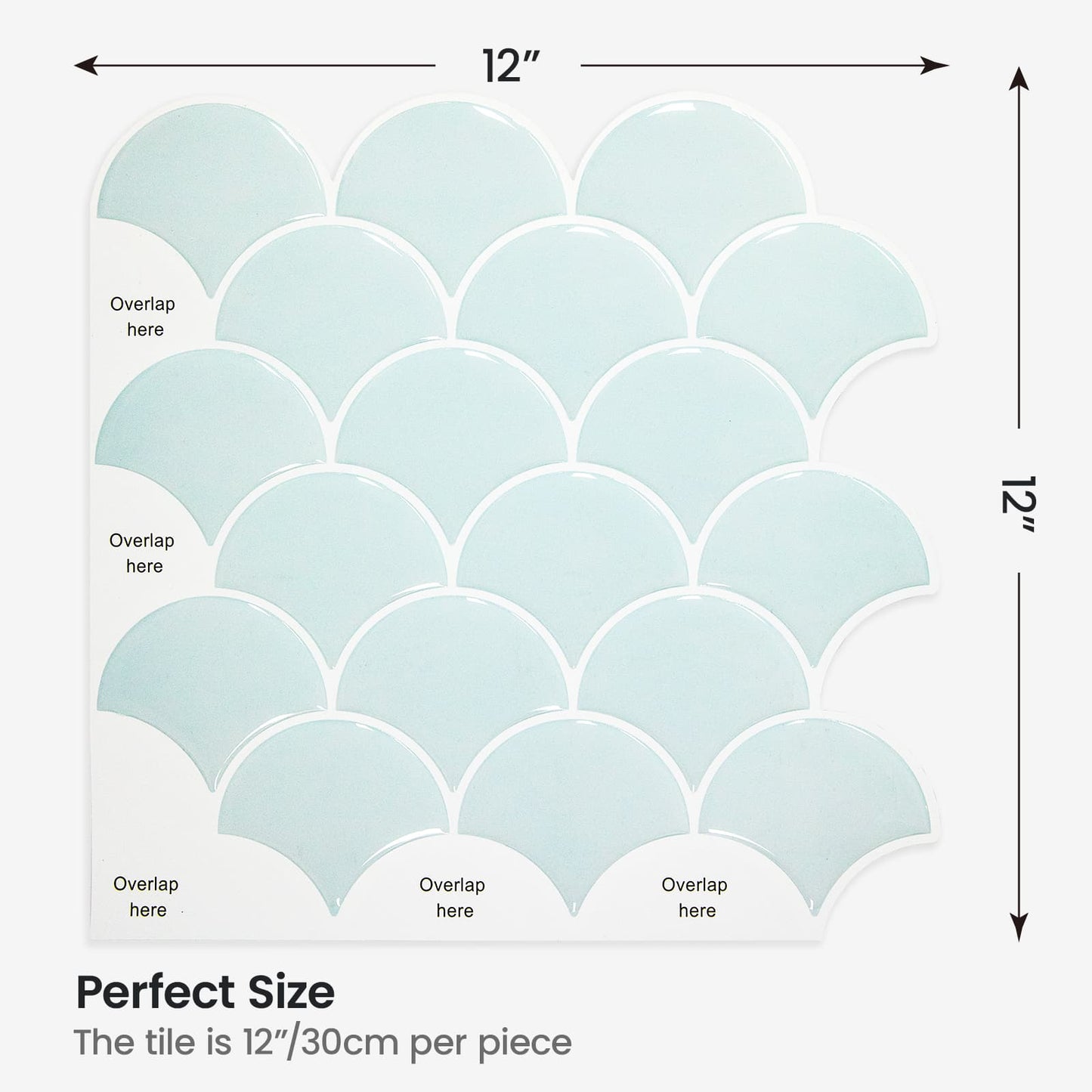 ADD.HERES Scallop Peel and Stick Backsplash Self-Adhesive 5 Sheets