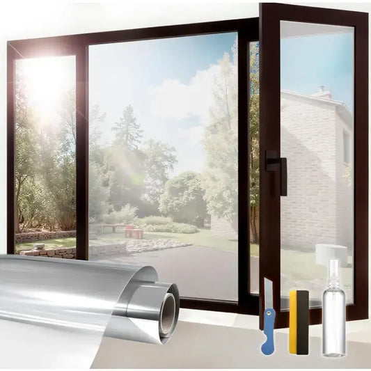 ADD.HERES Silver One Way Solar Control Window Film Static Cling