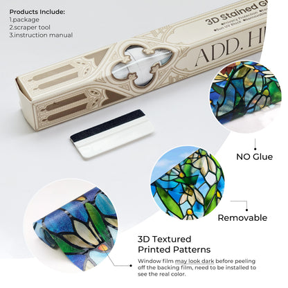 ADD.HERES Snowdrop 3D Stained Glass Window Film