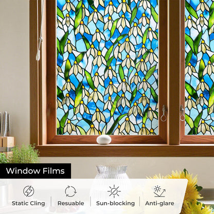ADD.HERES Snowdrop 3D Stained Glass Window Film