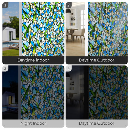 ADD.HERES Snowdrop 3D Stained Glass Window Film