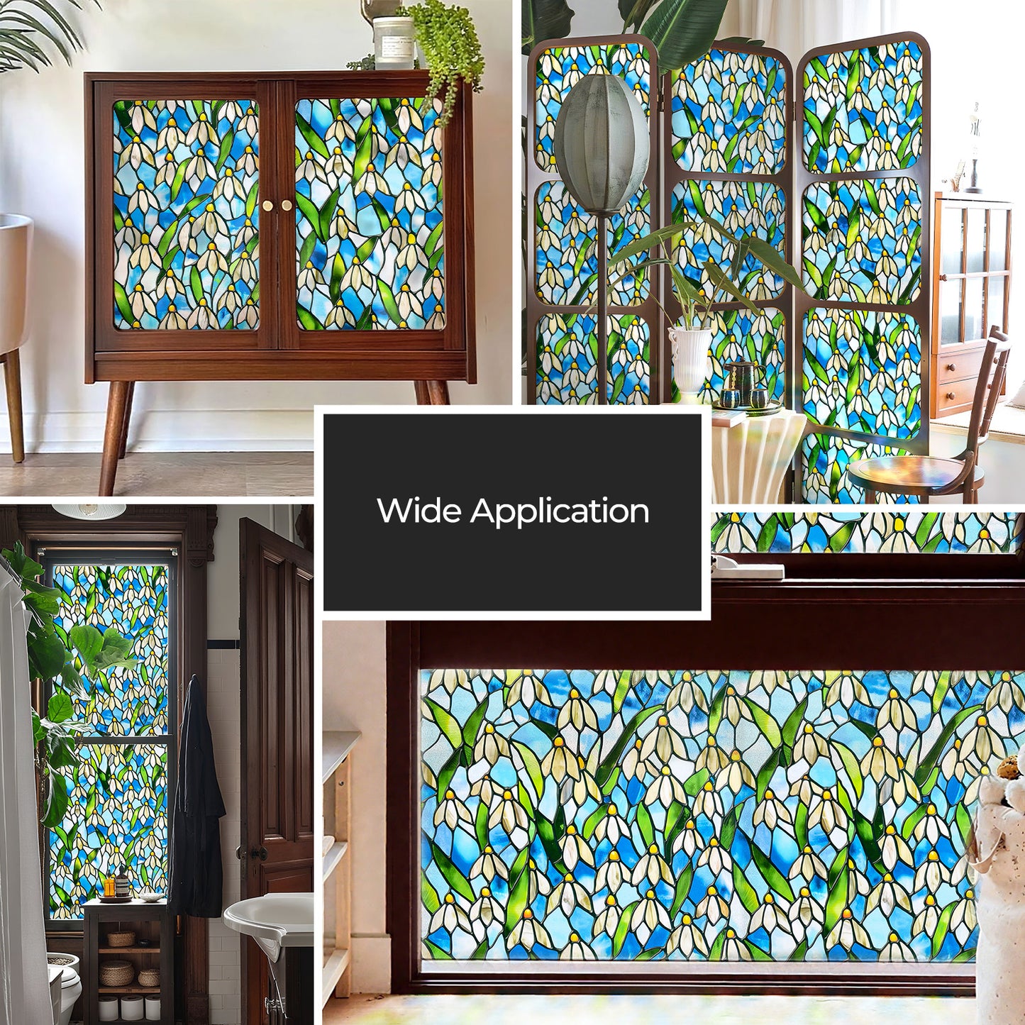 ADD.HERES Snowdrop 3D Stained Glass Window Film