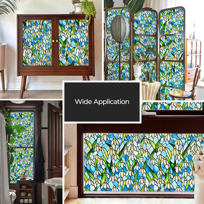 ADD.HERES Snowdrop 3D Stained Glass Window Film